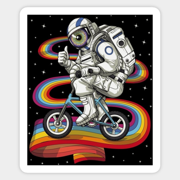 Astronaut On A Bike - Best Selling Sticker by bayamba